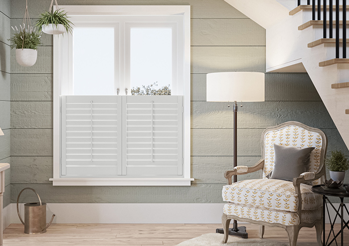 Bromley, Dove Grey - Cafe Style Plantation Shutter - Image 6